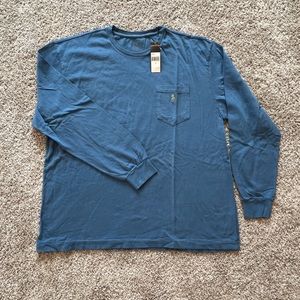 POLO Long Sleeve Pocket TShirt - Men’s M - Medium Blue